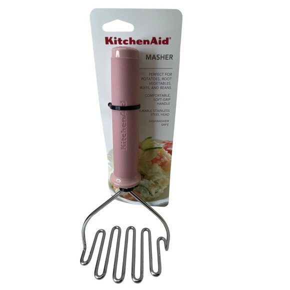 KitchenAid Pink Potato & Veg. Masher W/Stainless Steel Head & Soft-Grip Handle - Picture 1 of 3